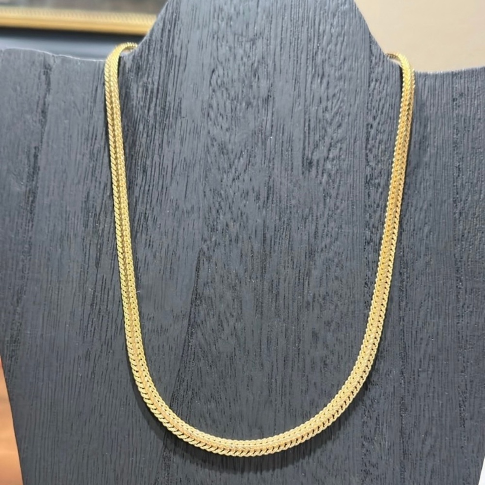 Eisenberg Signed Gold‑Tone Herringbone Chain Necklace